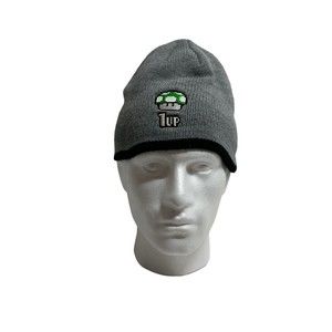 Super Mario Bros 1up Green Mushroom Knit Beanie Hat Cap